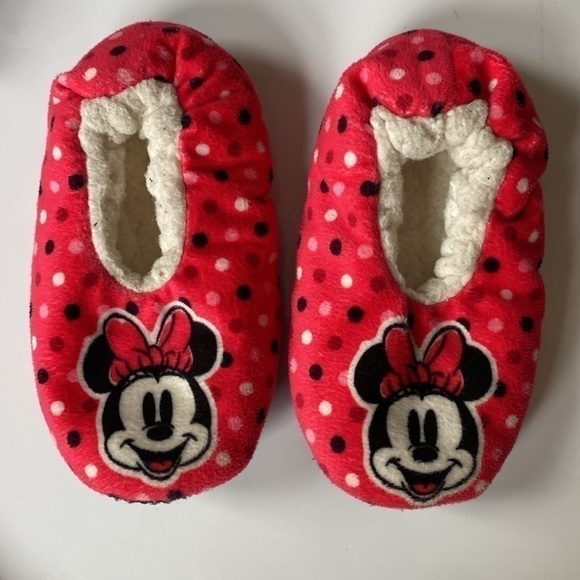 Disney Minnie Mouse fleece robe slippers plush toy toddler girl 2T-3T red - Picture 10 of 17